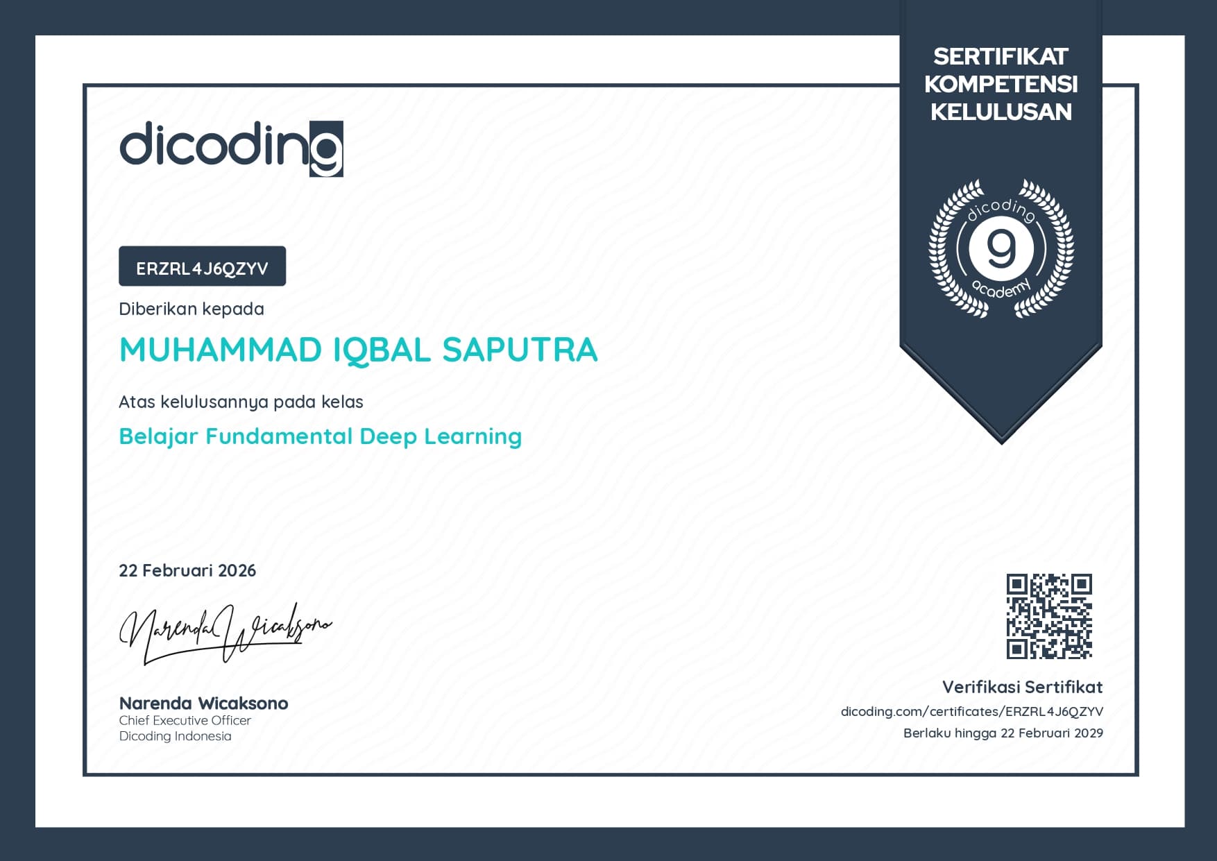 Belajar Fundamental Deep Learning (Dicoding)