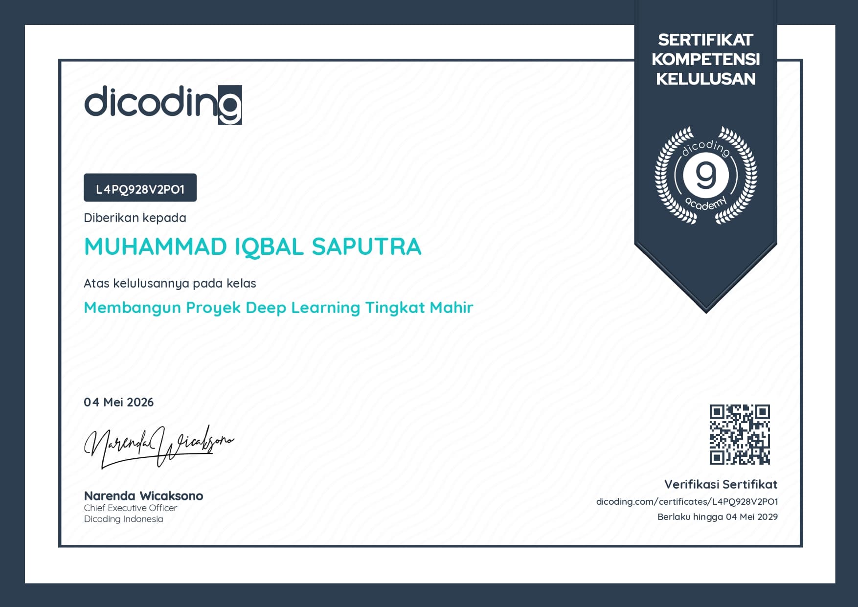 Projek Deep Learning Mahir (Dicoding)